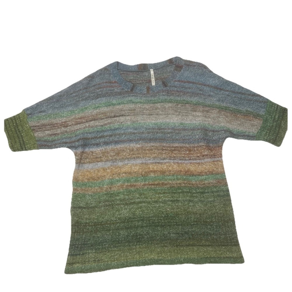 Forest Fairy Grunge Leo & Nicole Green Sweater Short Sleeve Top L Goblin Boho - Picture 1 of 6